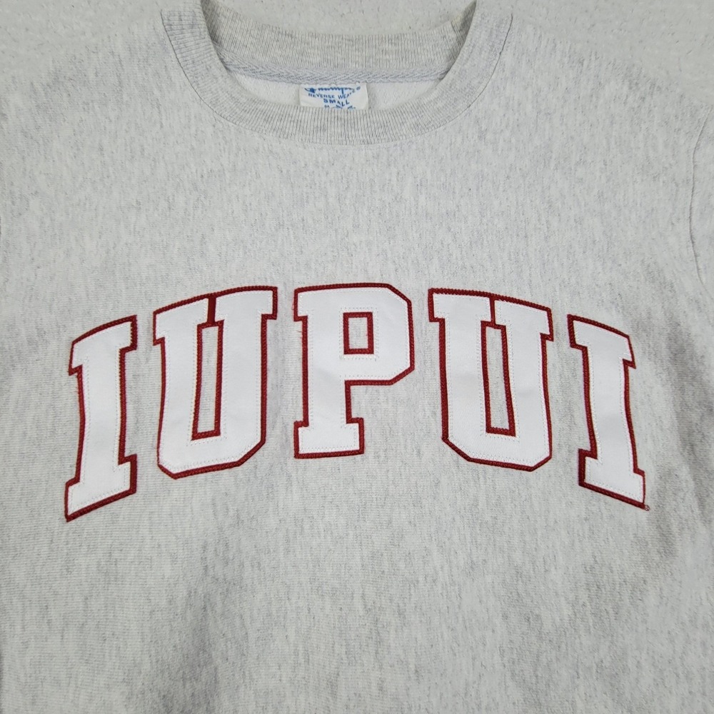 Champion Reverse Weave Sweatshirt Mens Small Gray IUPUI Crewneck NCAA College